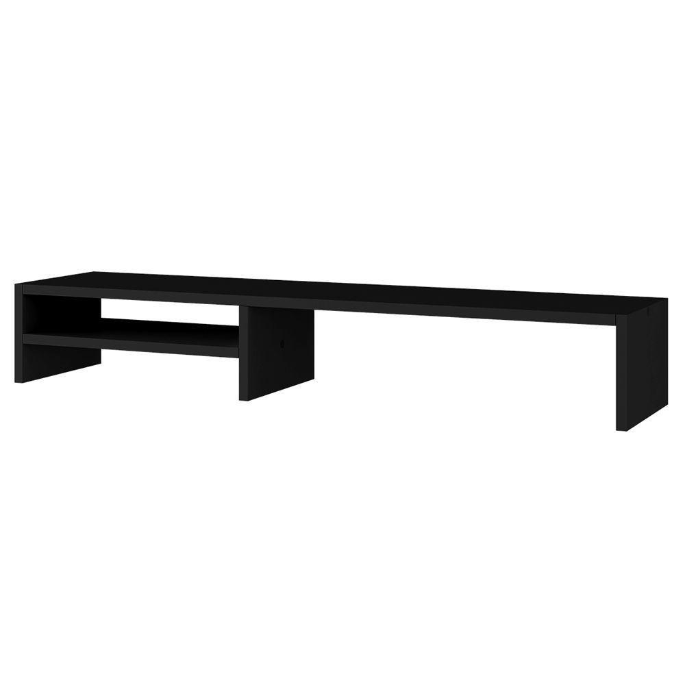 Kit 04 Suportes Stand-pro Base Para Monitor Soft Elevado 95cm Em Mdf Com 01 Prateleira Preto - 4