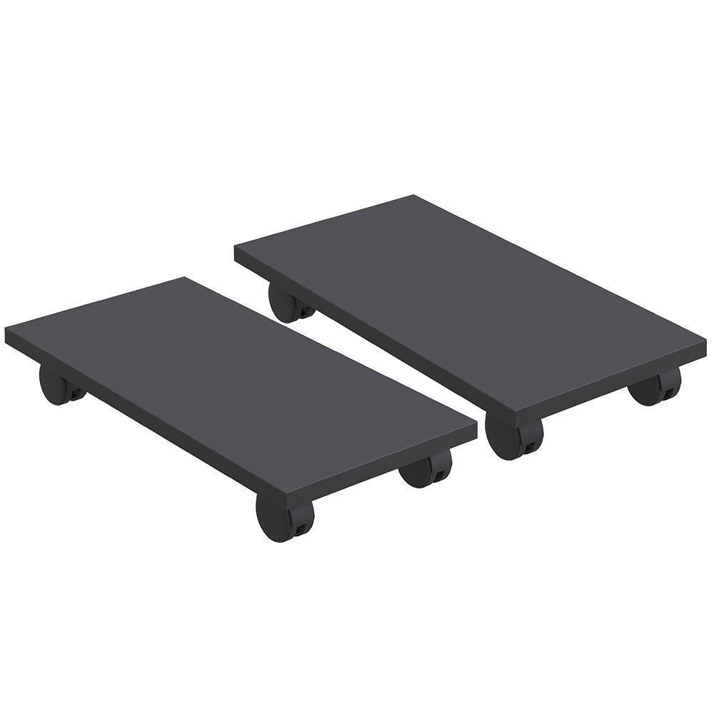 Kit 02 Suportes Para Cpu Com Rodízios Cyber L03 Preto - 1