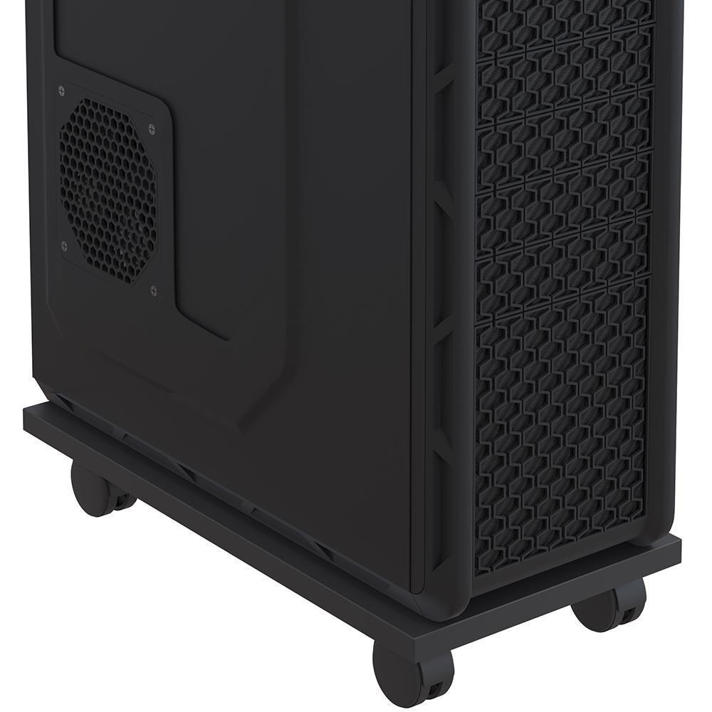 Kit 02 Suportes Para Cpu Com Rodízios Cyber L03 Preto - 7