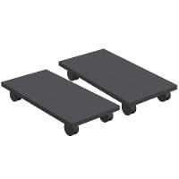 Kit 02 Suportes Para Cpu Com Rodízios Cyber L03 Preto - 1