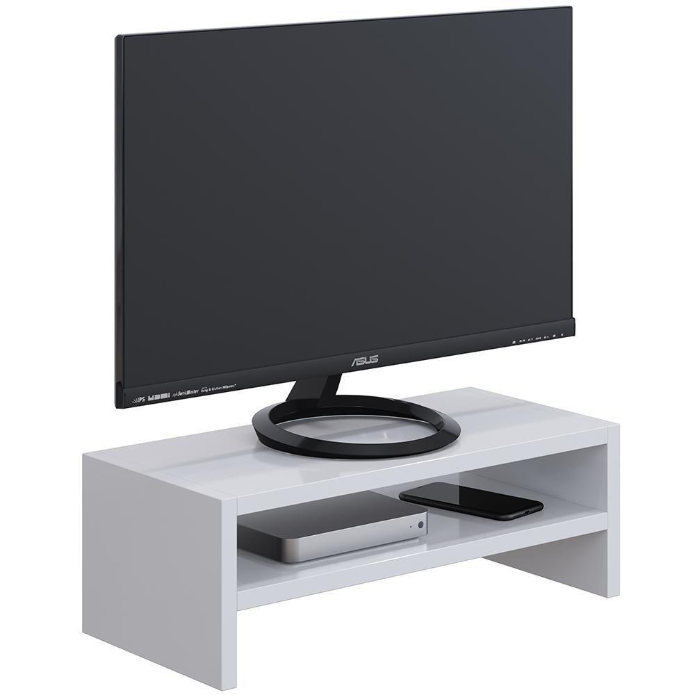 Kit 4 Suportes Stand Para Monitores Mesa Escritório Branco - 8