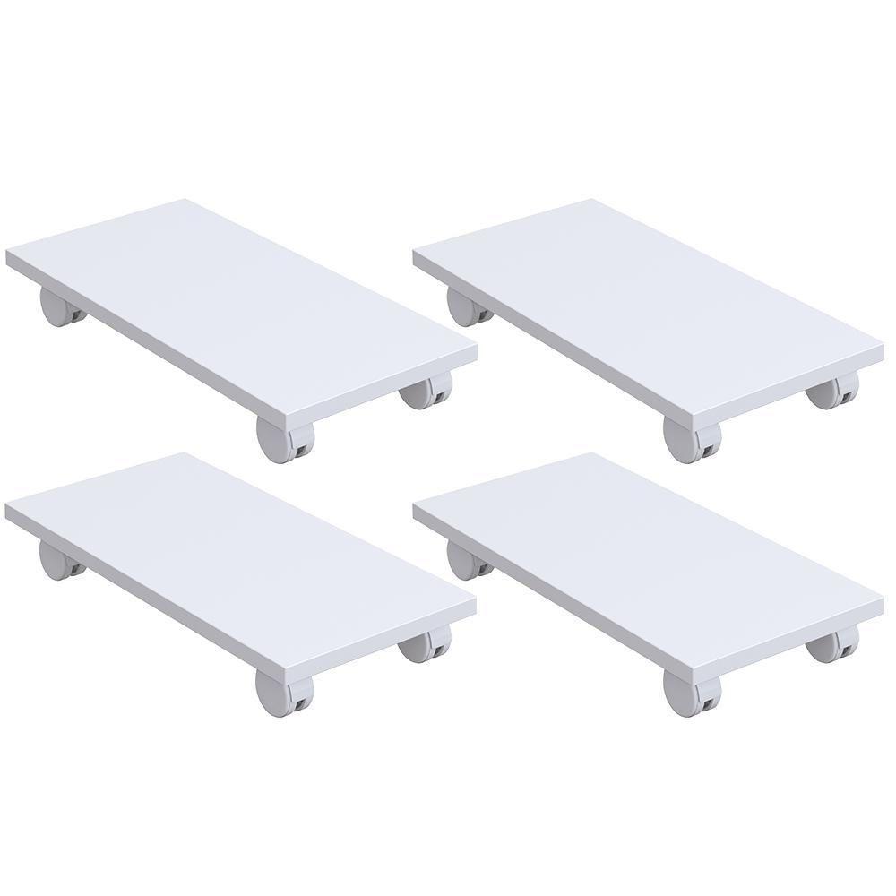 Kit 04 Suportes Para Cpu Com Rodízios Cyber L03 Branco - 1