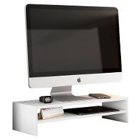 Suporte Stand Base Para Tela Monitor Laptop Soft Elevado 65Cm Em Mdf Com 01 Prateleira Branco - 2