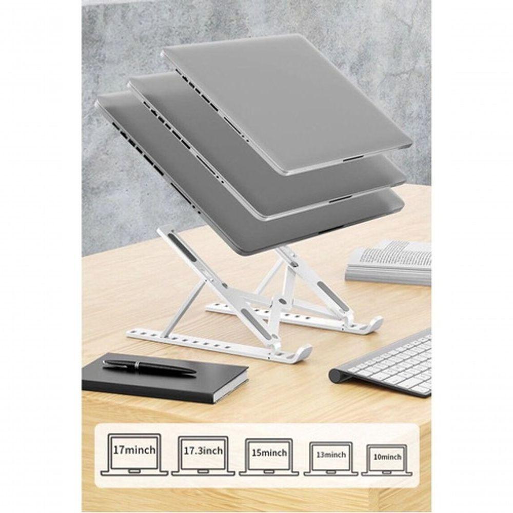 Suporte Para Notebook Alumínio Dobrável Ergonômico Ajustável - 3