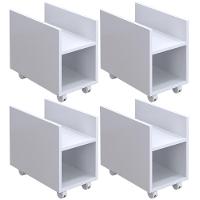 Kit 4 Suportes Para Cpu E Nobreak Com Rodízios Guide Branco - 1