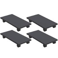 Kit 04 Suportes Para Cpu Com Rodízios Cyber L03 Preto - 1