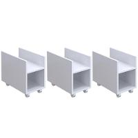 Kit 3 Suportes Para Cpu E Nobreak Com Rodízios Guide Branco - 1