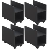 Kit 4 Suportes Para Cpu E Nobreak Com Rodízios Guide Preto - 1