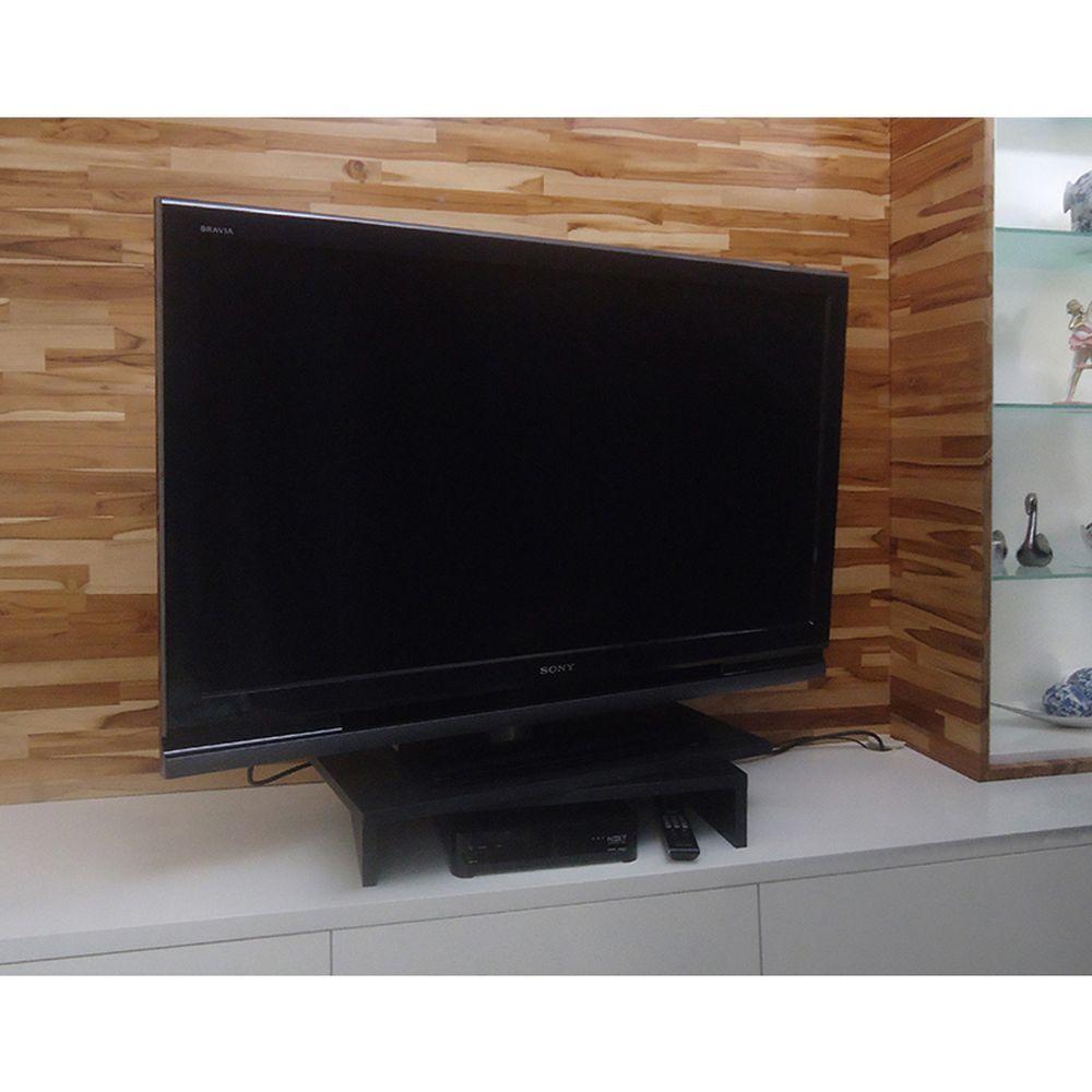 Suporte De Mesa Base Giratório Com Nicho 360° Para Monitor Tv Preto - 1