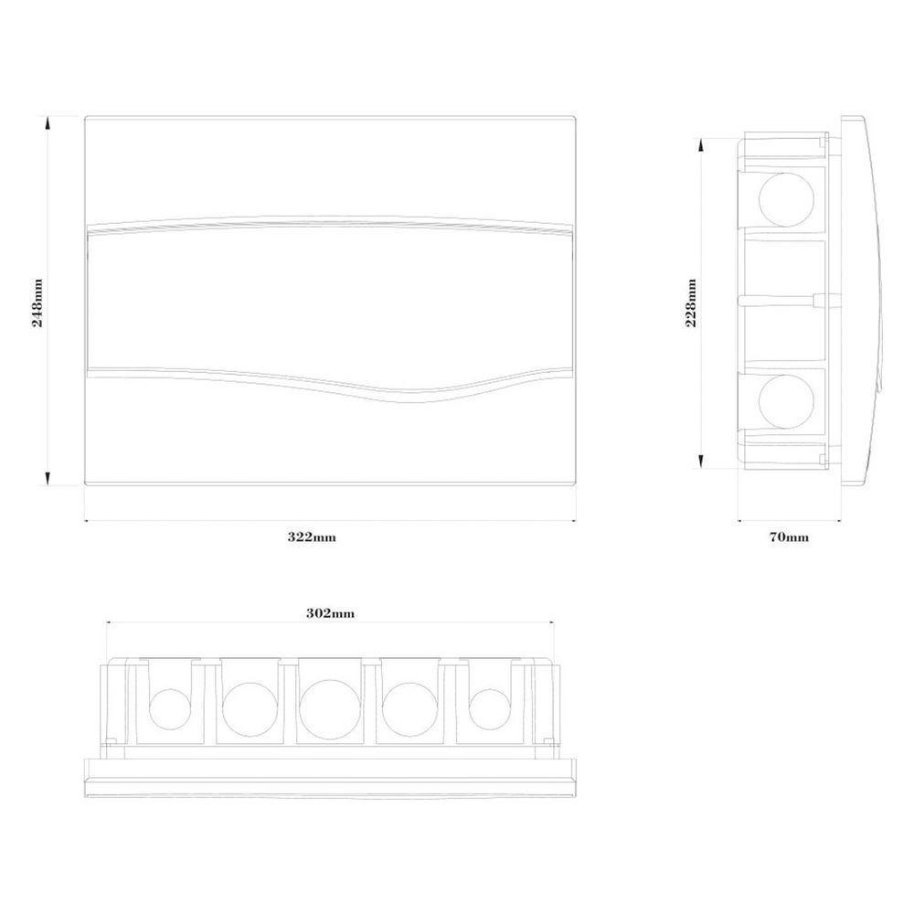Quadro De Distribuição De Embutir 12 Din Ou 8 Nema Tramontina Com Porta Branca Tramontina - 2
