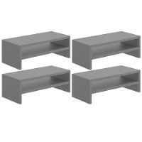 Kit 04 Suportes Stand Para Monitores Mesa Escritório Home Office Lap L03 Cinza - Lyam - 1