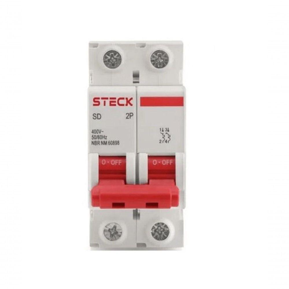 Disjuntor Din 2p 10a 3ka 230v Ca Curva C Steck - 1