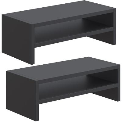 Kit 2 Suportes Stand Para Monitores Mesa Escritório Preto