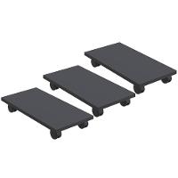 Kit 03 Suportes Para Cpu Com Rodízios Cyber L03 Preto - 1