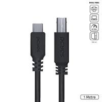 Cabo Para Impressora Usb Tipo C Para Usb B 2.0 1 Metro Preto - Pucbp-1 - 1