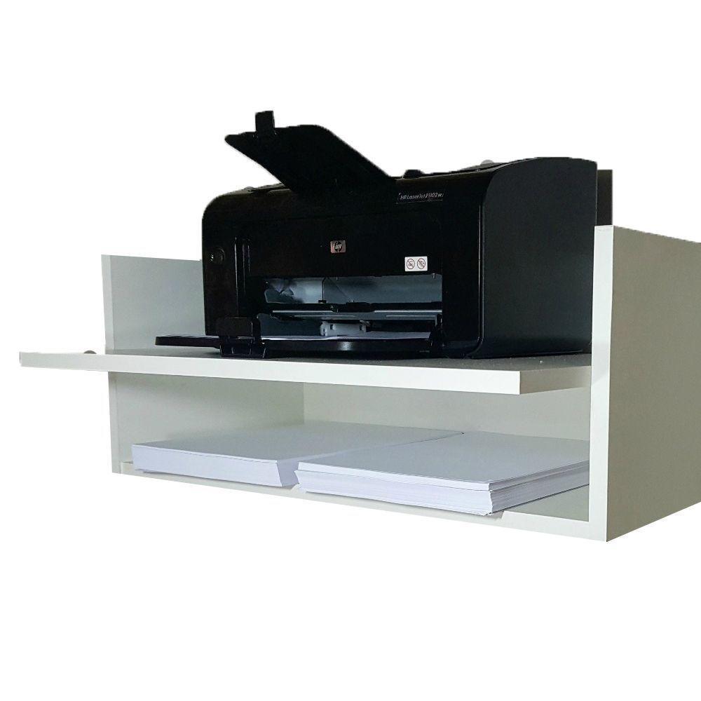Suporte Para Impressora Com Nicho Branco Em Mdf - 1