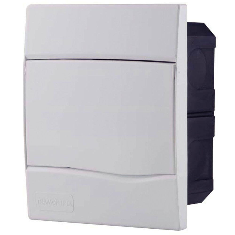 Quadro De Distribuição De Embutir 5 Din Ou 3 Nema Tramontina Com Porta Branca Tramontina - 1