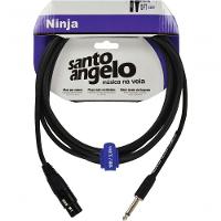 Cabo De Microfone Ninja Hg 0,20 Mm Conector P10-xlr Femea 10ft 3,05 Metros Preto - 1