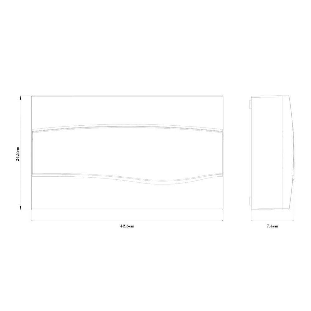 Quadro De Distribuição De Sobrepor 18 Din Ou 12 Nema Tramontina Com Porta Branca Tramontina - 3