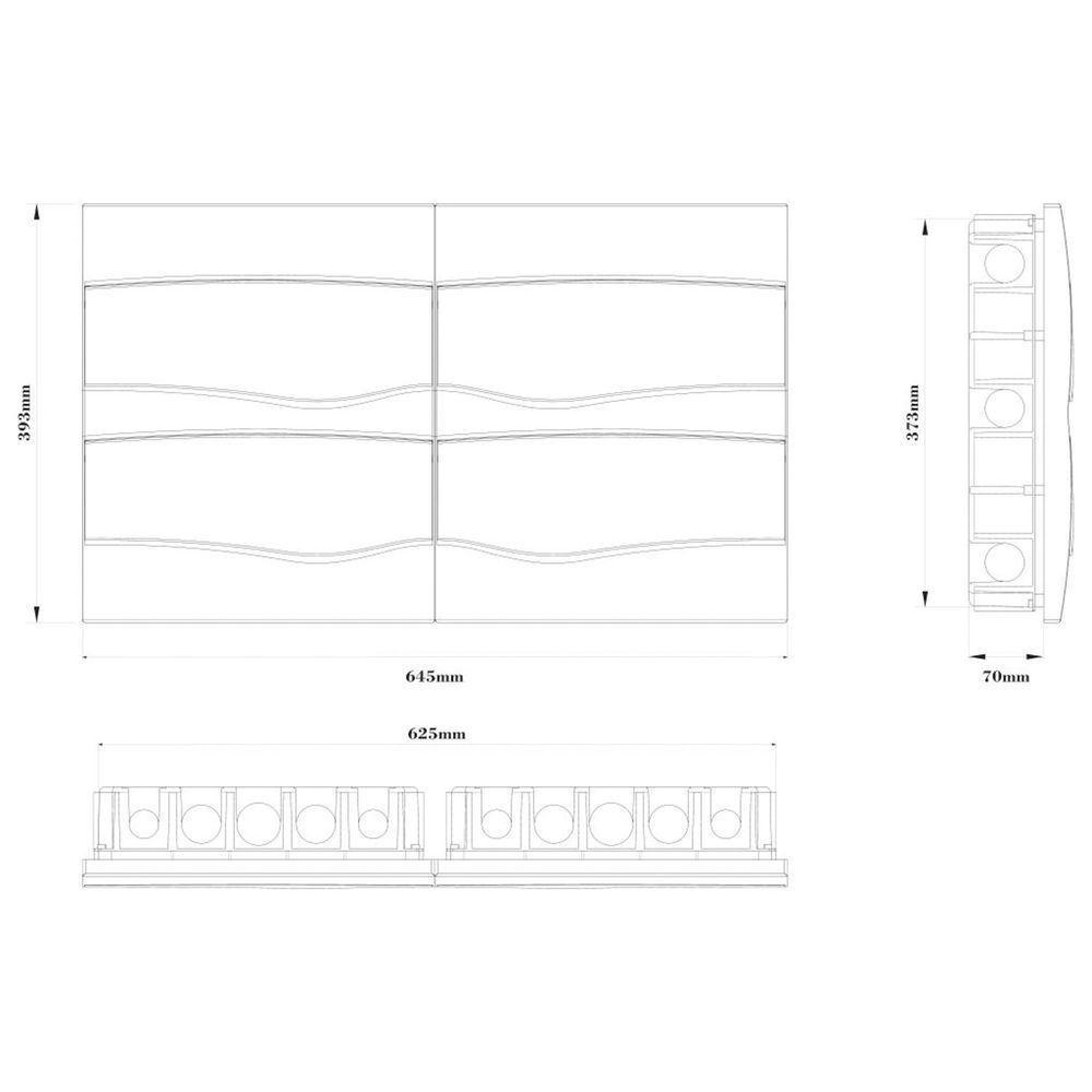 Quadro De Distribuição De Embutir 48 Din Ou 32 Nema Tramontina Com Porta Branca Tramontina - 3