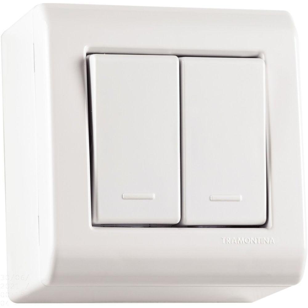 Caixa De Sobrepor Com 2 Interruptores Simples 10 A 250 V Tramontina Lizflex Branca Tramontina - 1