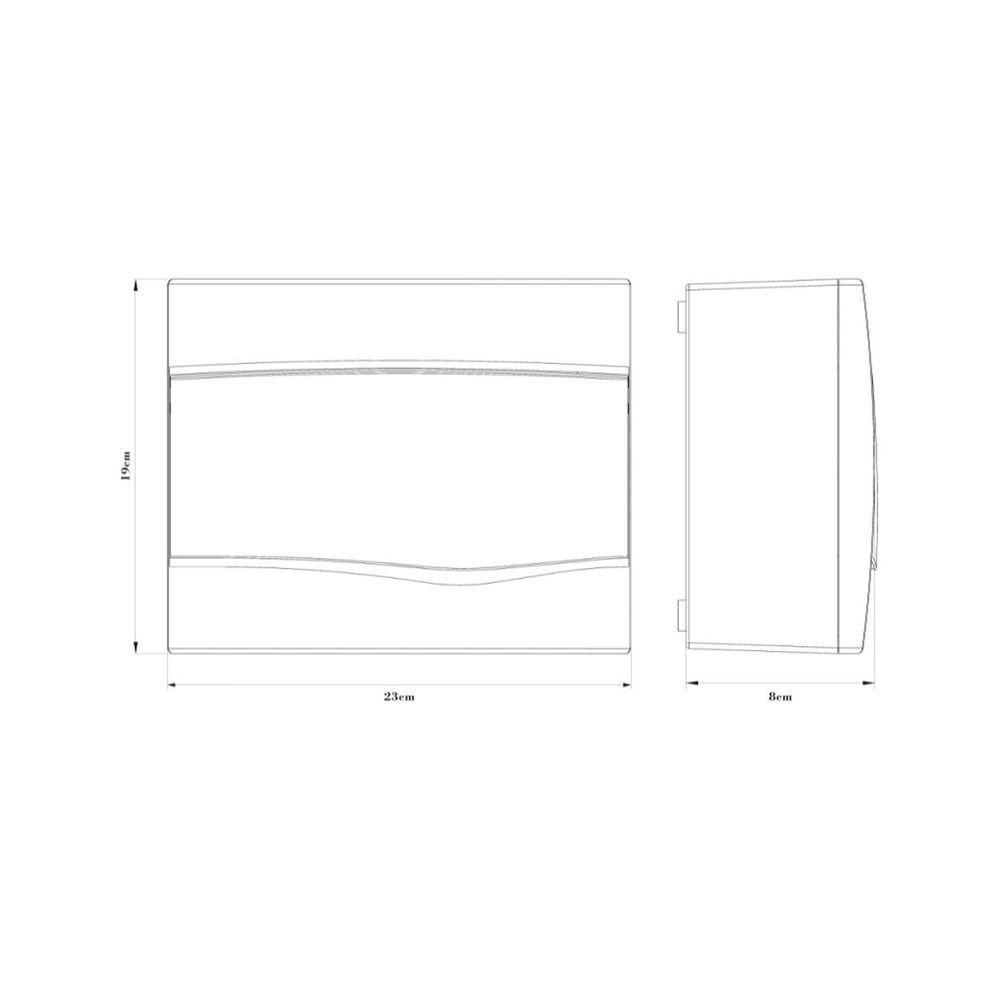 Quadro De Distribuição De Sobrepor 9 Din Ou 6 Nema Tramontina Com Porta Transparente Tramontina - 3