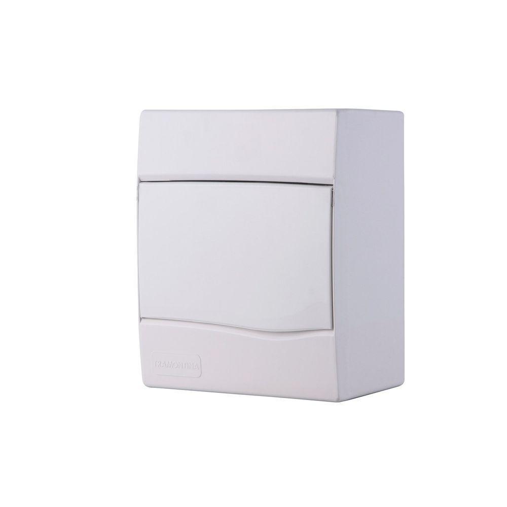 Quadro De Distribuição De Sobrepor 5 Din Ou 3 Nema Tramontina Com Porta Branca Tramontina - 1
