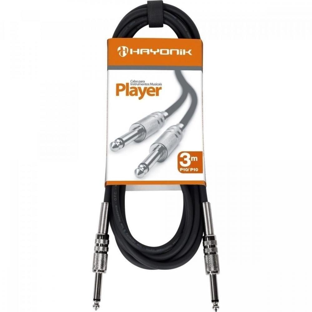 Cabo Para Instrumento Hayonik Player P10Xp10 3 Metros Preto - 1