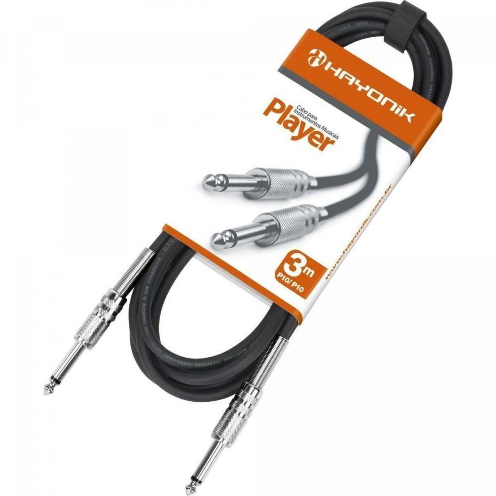Cabo Para Instrumento Hayonik Player P10Xp10 3 Metros Preto - 3