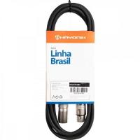 Cabo Para Microfone Linha Brasil Xlr(F) X Xlr(M) 1M Preto Ha - 13