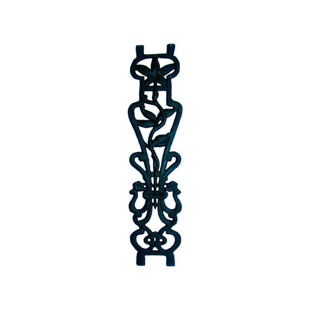 Grade Ferro Fundido Flor De Lírio Reta Escada Sacada 80X18Cm - 2