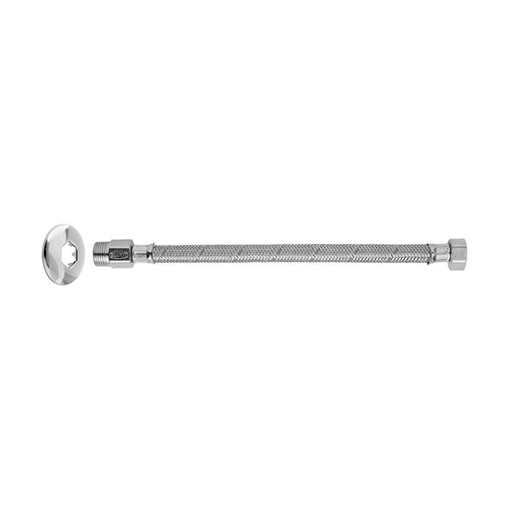Mangueira Engate Flexível Blukit Para água 1/2 40cm Aço Inox - 1