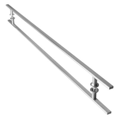 Puxador Aço Inox Escovado Para Porta De Vidro 120Cm M.S