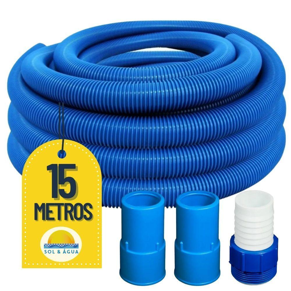 Mangueira Para Limpeza De Piscinas Flexível 15 Metros Com 02 Ponteiras E 01 Adaptador Para Aspiração - 2
