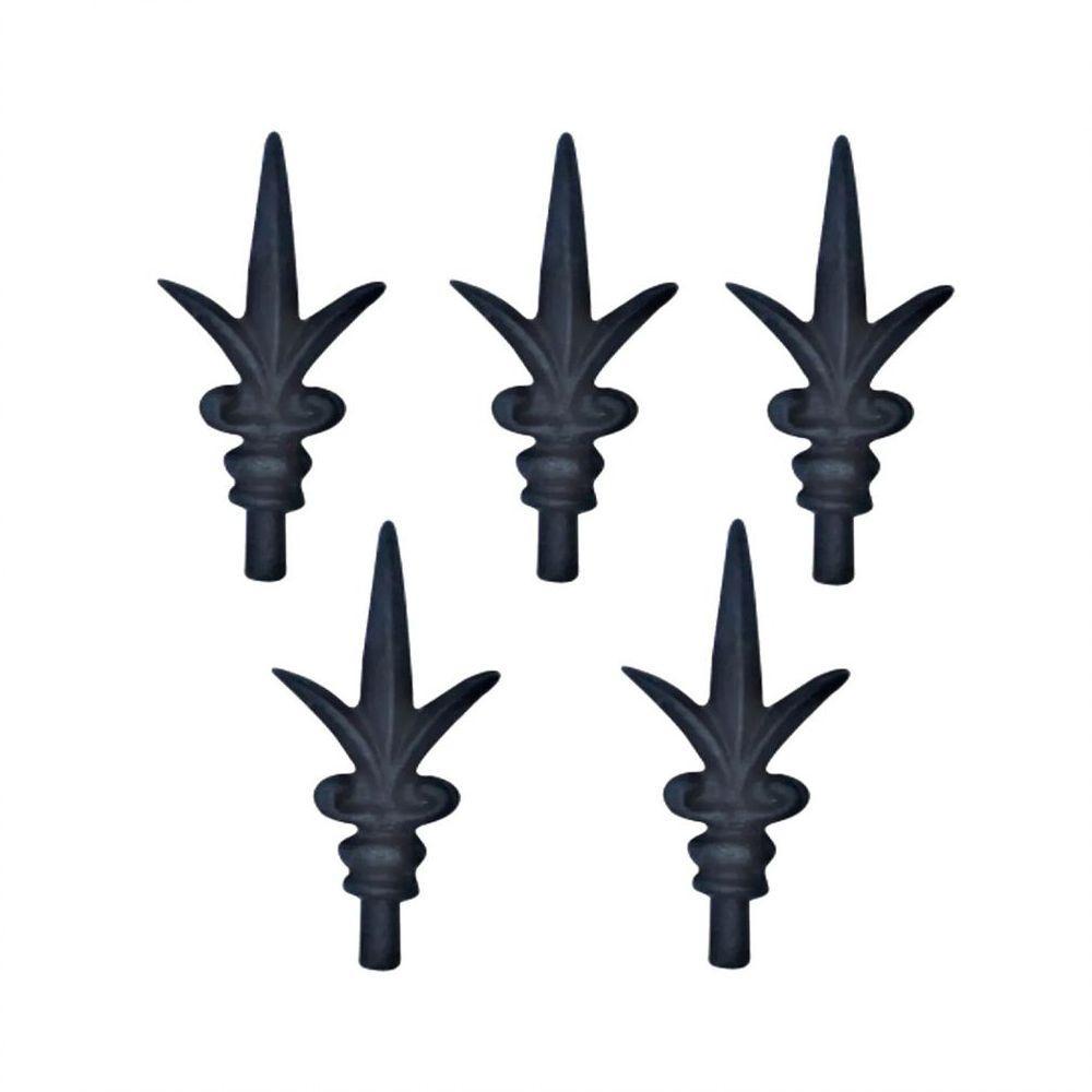 Kit 5 Ponteiras Ponta De Lança Ferro N12 Grade Portão Muro - 1