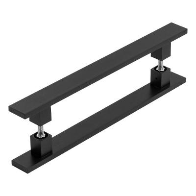 Puxador Inox Preto Para Porta Pivotante Madeira Vidro 1.50Mt