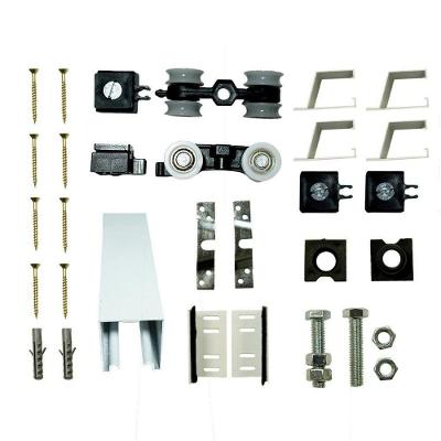 Kit Porta Correr Roldanas Trilho Branco De 1,80M