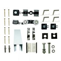 Kit Porta Correr Roldanas Trilho Branco De 1,80M - 1