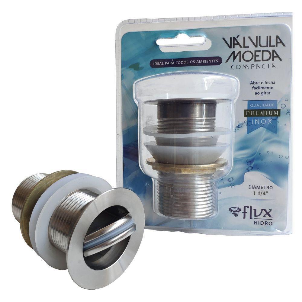 Válvula Moeda 1.1/4 - Tampa Giratória Inox - 1