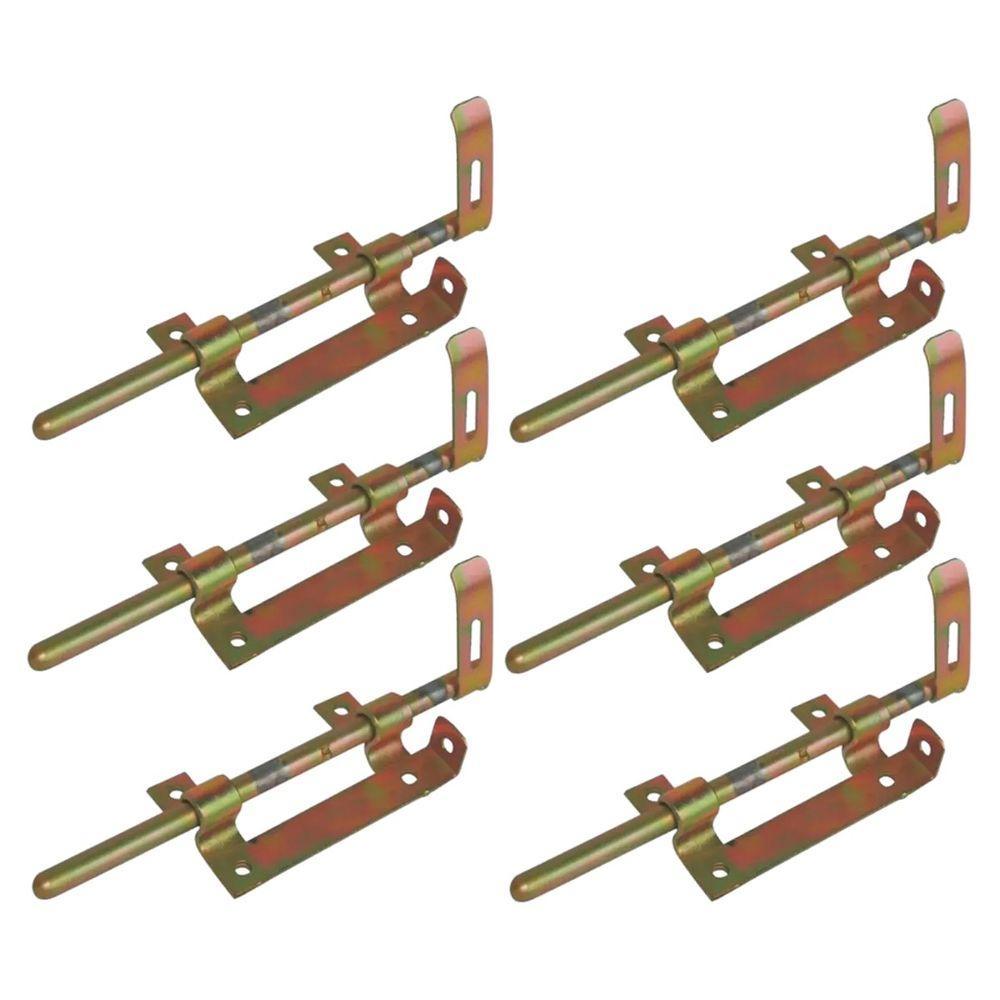 Kit 6 Trinco Ferrolho Portão Porteira De Aço Bicromado 260Mm. - 1