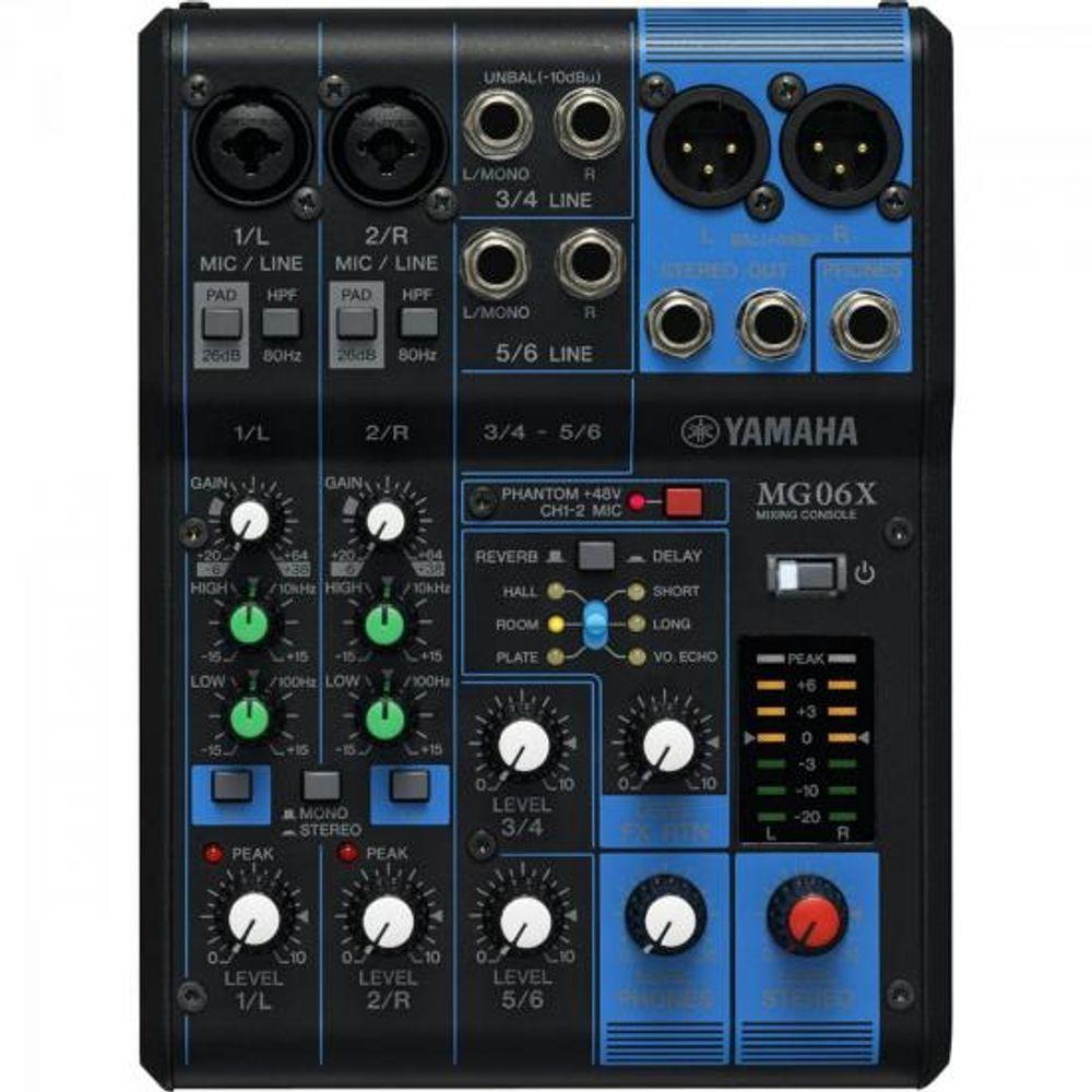 Mesa De Som 6 Canais Bivolt Mg06X Preta Yamaha - 1