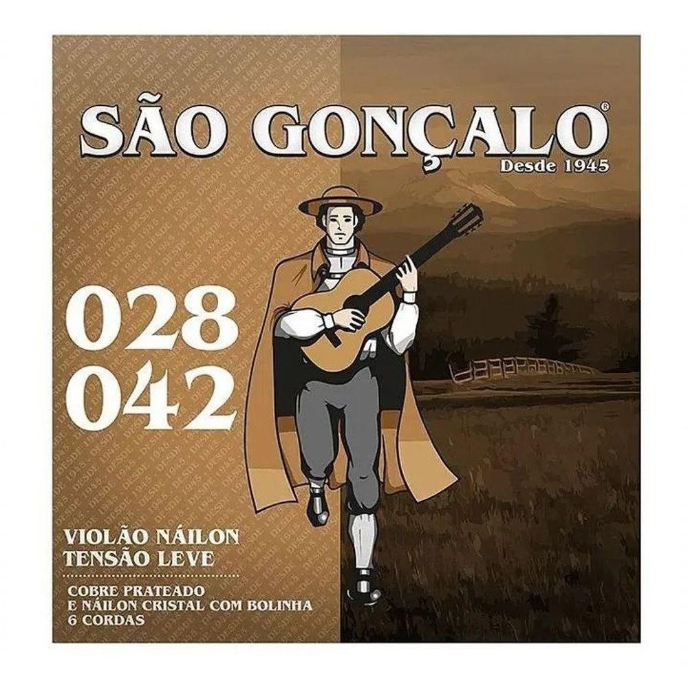 Encordoamento P-violão Nylon Cristal Com Bolinha 0.028 - 0.042 Tensão Leve São Gonçalo - 1