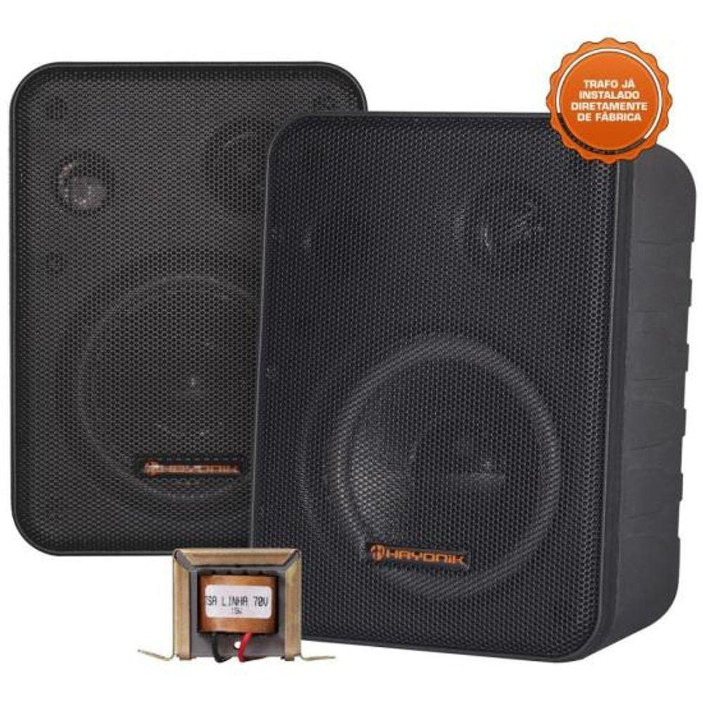 Caixa Acústica Com Trafo 70v(15w) Ambience Line Msb60nc Preta Hayonik - Par - 2 - 1
