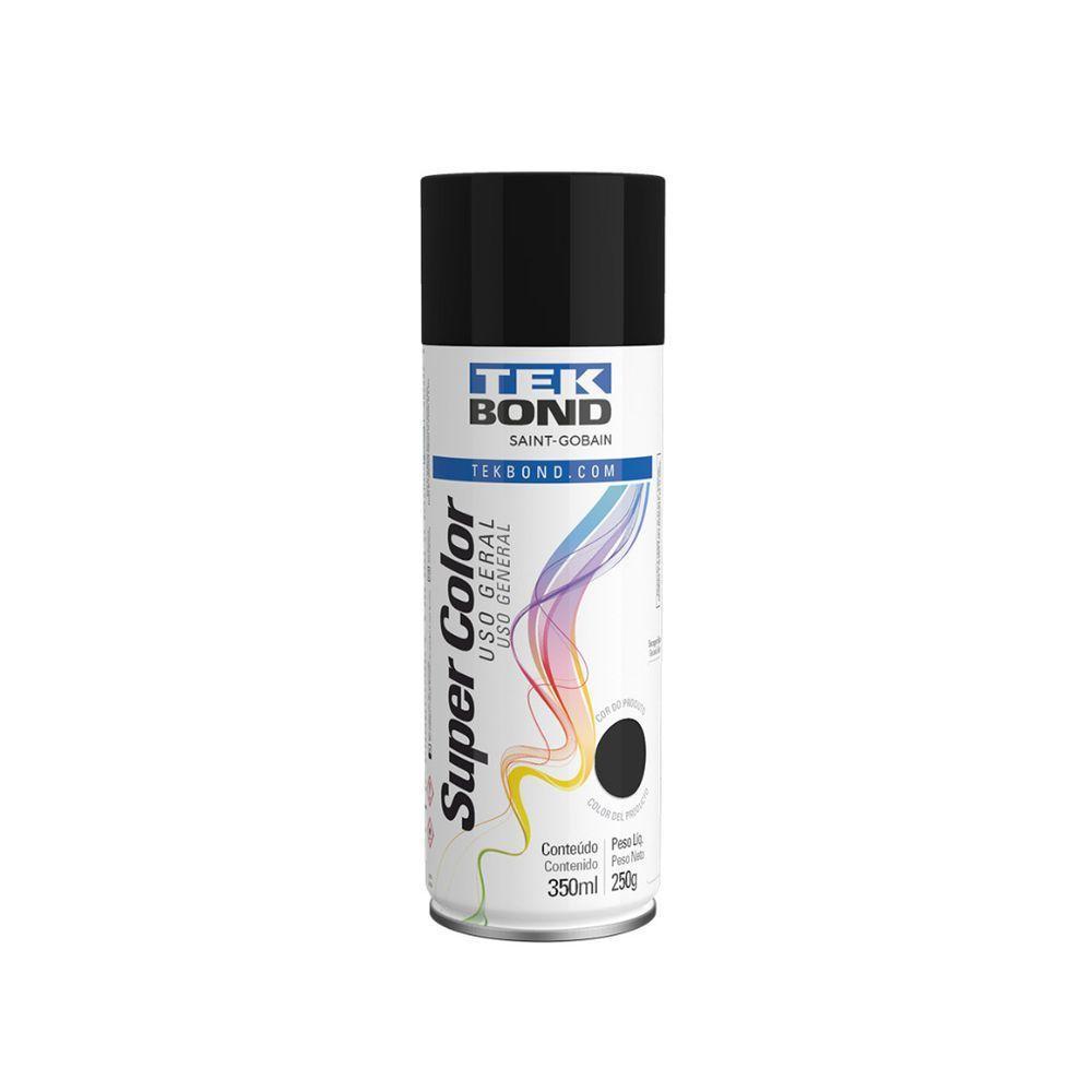 Tinta Aerossol Uso Geral 350ml - Tekbond Preto Fosco - 1