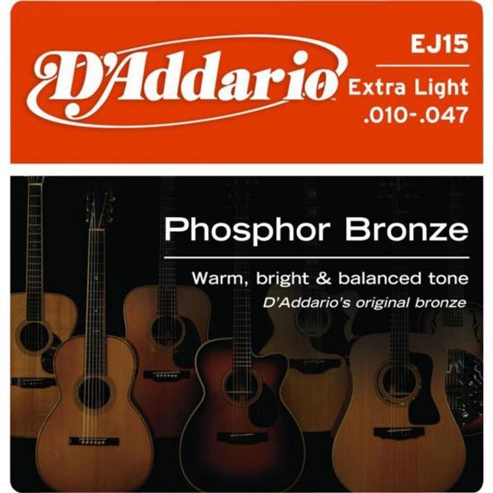 Encordoamento Para Violão Ej15 Phosphor .010 D Addario - 1