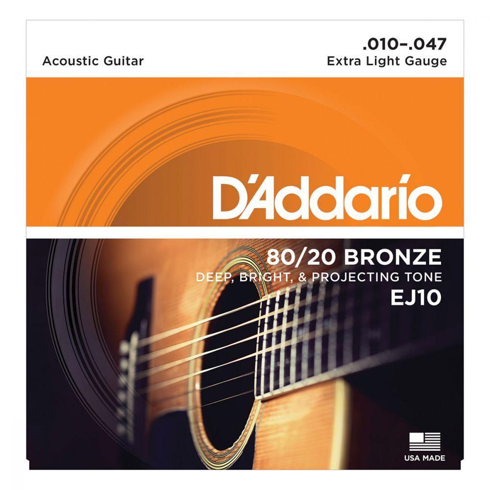 Encordoamento Para Violão Aço Ej10-b 80/20 Bronze. - 2
