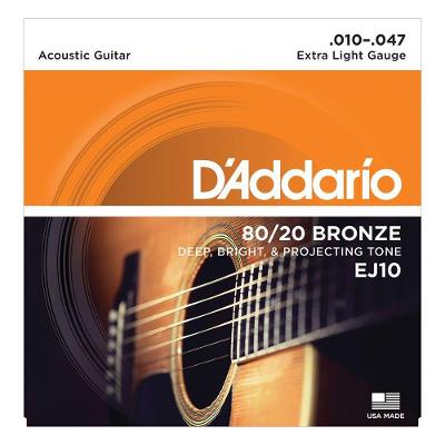 Encordoamento Para Violão Aço Ej10-b 80/20 Bronze.