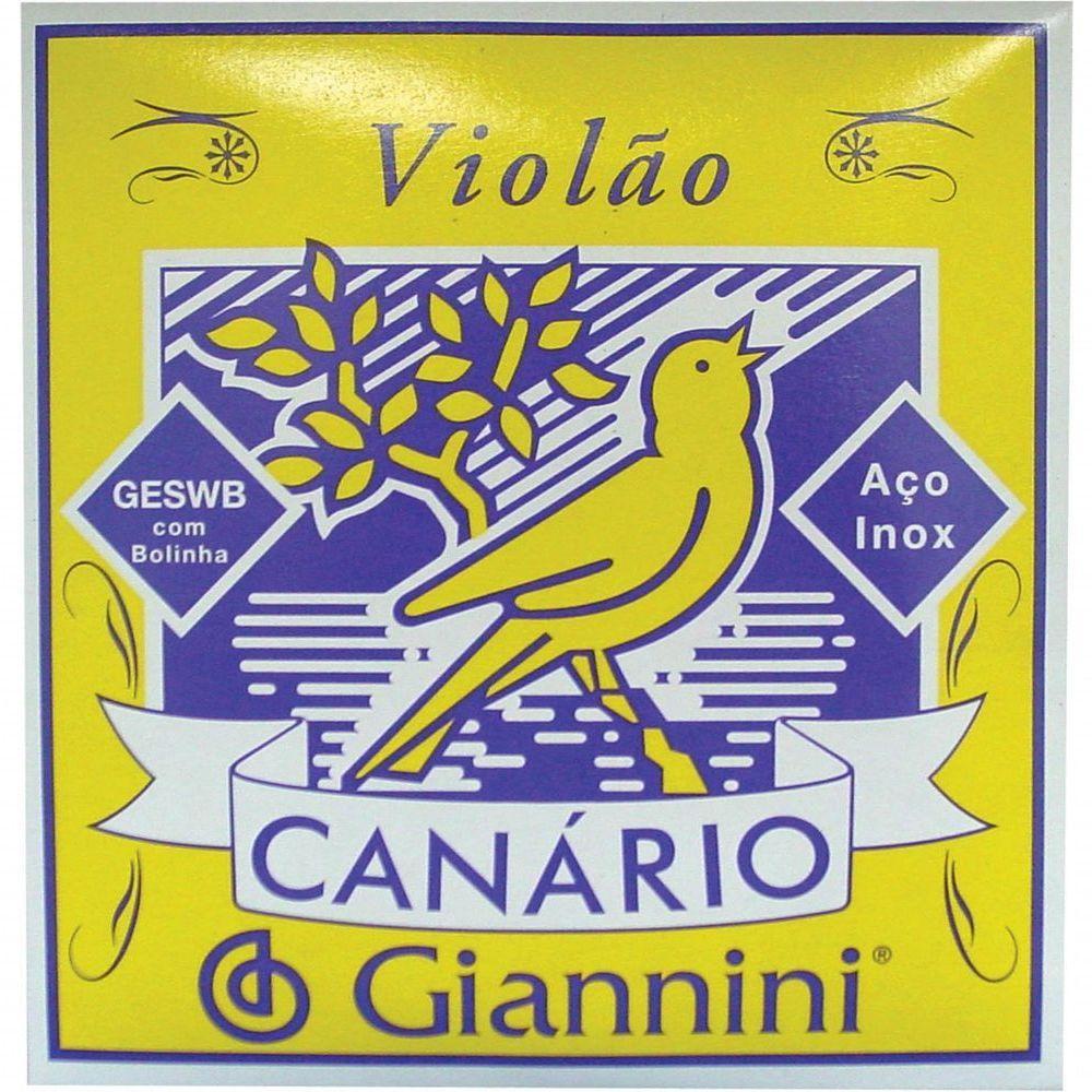 Encordoamento Para Violão Aço Geswb Com Bolinha - Série Canário - Tensão Média - 1