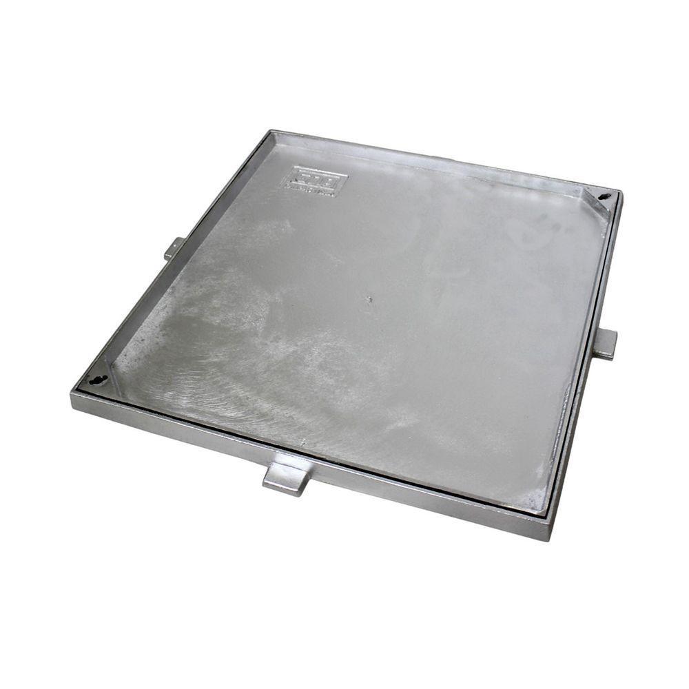 Tampa Tampão Chão Alumínio Dupla Vedação Rebaixado 50x50cm - 1