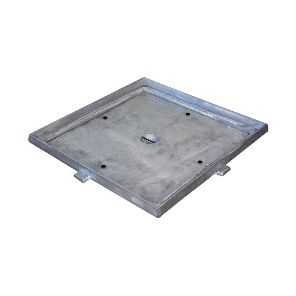 Tampa Tampão Chão Alumínio Dupla Vedação Rebaixado 50x50cm - 6